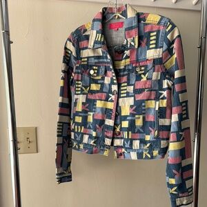 PLAYBOY Vintage Multicolor Geometric Jean Jacket